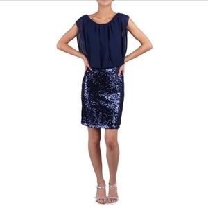 Hailey Logan x Adrianna Papell Blue sparkle dress